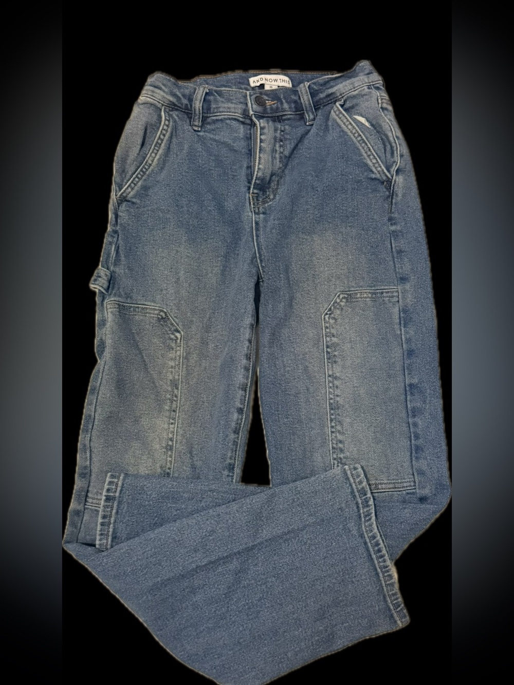 And Now This Women’s High-Rise Carpenter Jeans – Size 25 – Straight Leg – Blue U